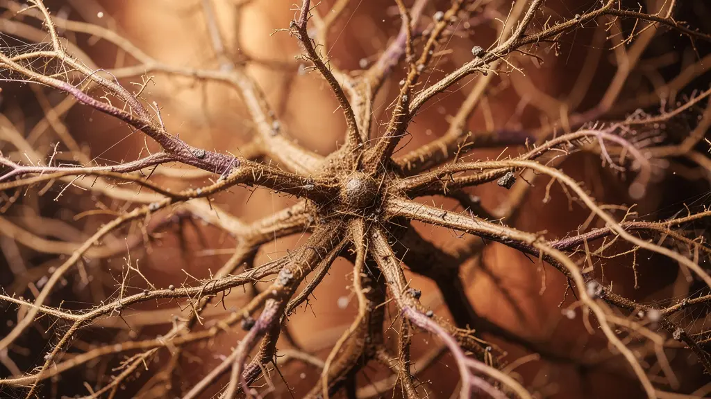 Vue macro de connexions nerveuses entre la mâchoire et l'oreille