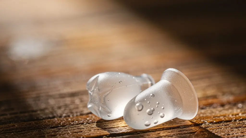 Gros plan macro sur une paire de bouchons d'oreille en silicone posés sur une surface texturée, évoquant le piège de la surprotection auditive