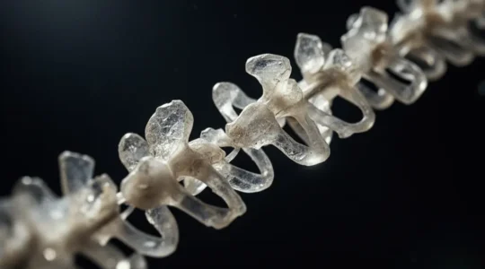 Vue anatomique détaillée de la chaîne des osselets dans l'oreille moyenne