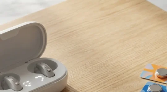 Comparaison visuelle entre solutions rechargeables et piles pour appareils auditifs