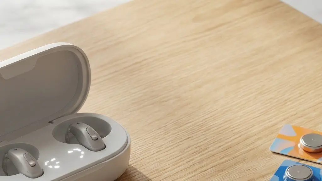 Comparaison visuelle entre solutions rechargeables et piles pour appareils auditifs