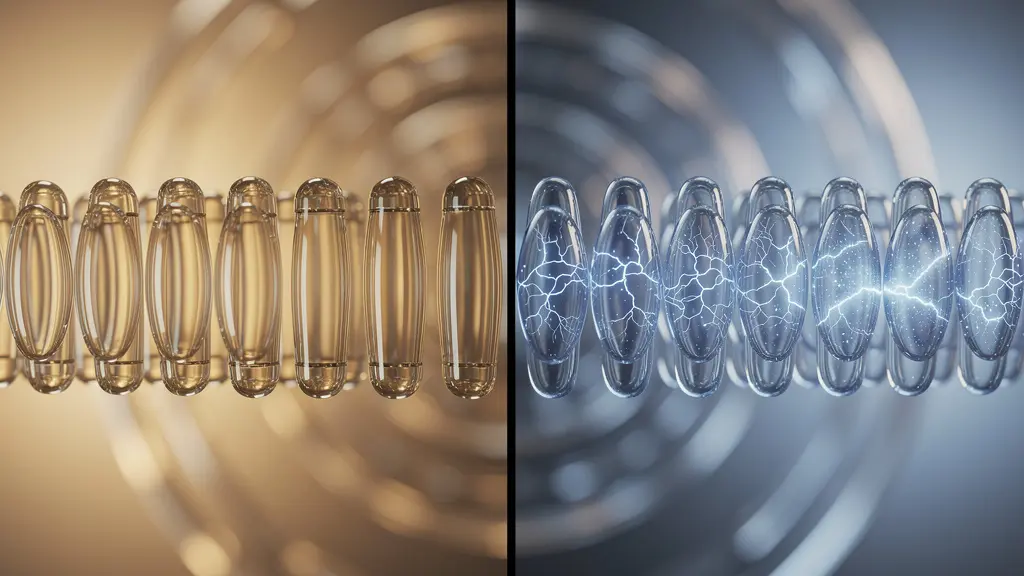 Vue microscopique comparative des cellules ciliées externes cylindriques et internes en forme de poire dans la cochlée