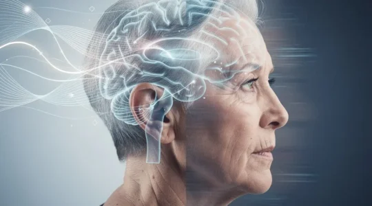 Représentation artistique des connexions entre l'équilibre, la vision et l'audition montrant l'interaction des systèmes sensoriels