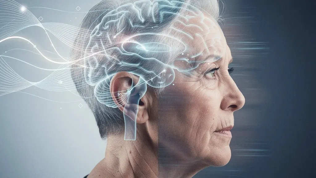 Représentation artistique des connexions entre l'équilibre, la vision et l'audition montrant l'interaction des systèmes sensoriels