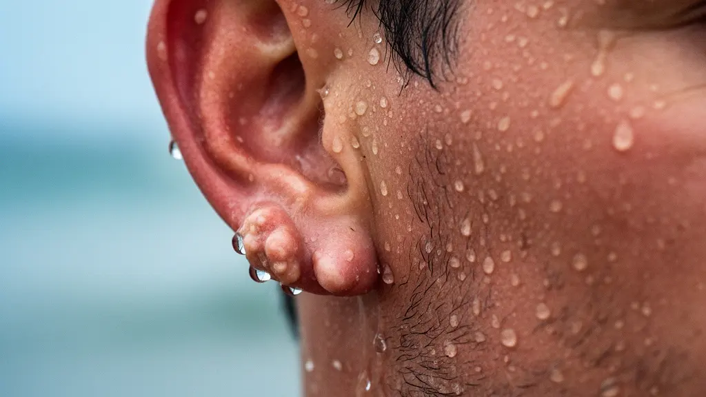 Comparaison entre un conduit auditif normal et un conduit présentant une exostose