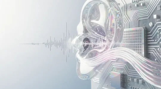 Technologie moderne des puces auditives avec représentation abstraite des ondes sonores et de l'oreille humaine