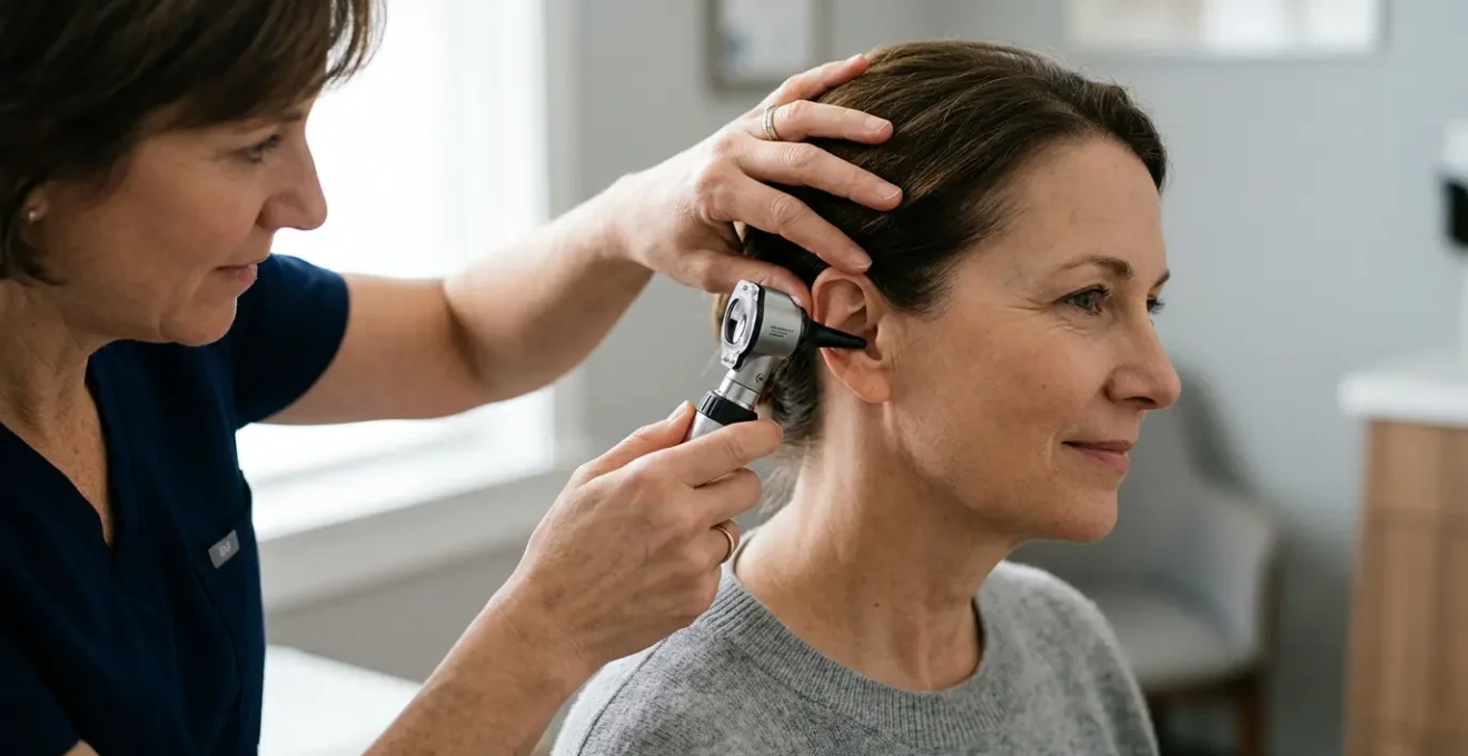 Consultation médicale ORL avec équipement audiométrique professionnel dans un environnement médical sécurisé