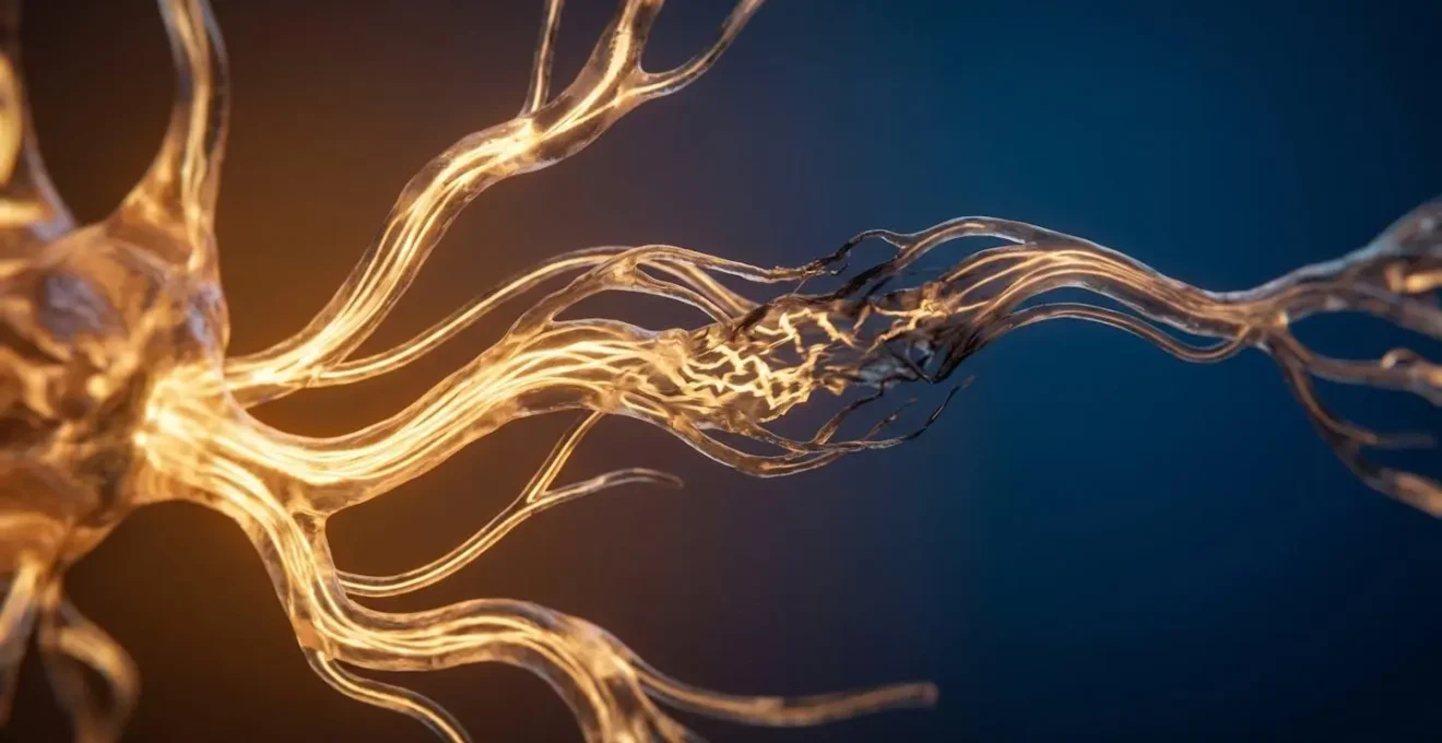 Représentation conceptuelle du trajet du signal sonore de l'oreille interne vers le cerveau illustrant la transmission nerveuse auditive