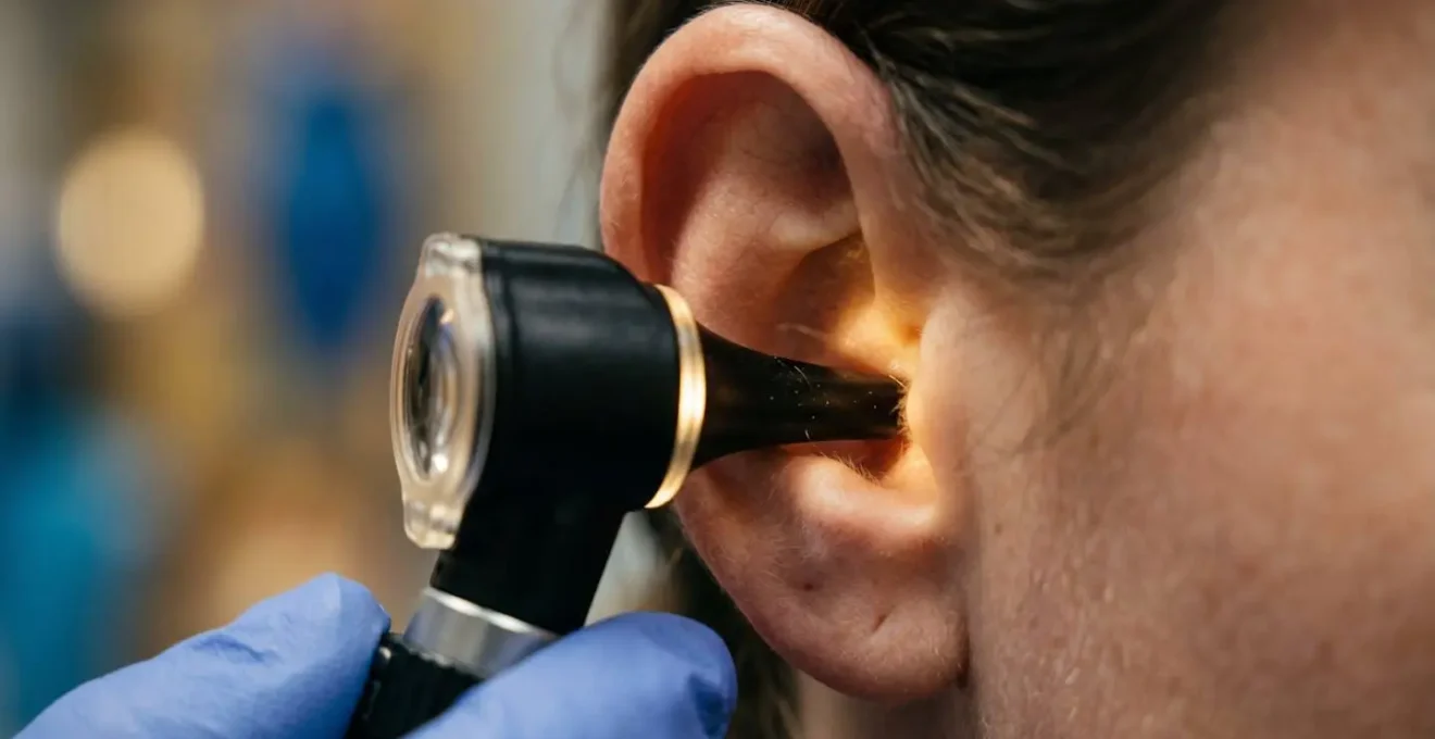 Examen otoscopique professionnel réalisé par un spécialiste ORL pour diagnostic auditif précis